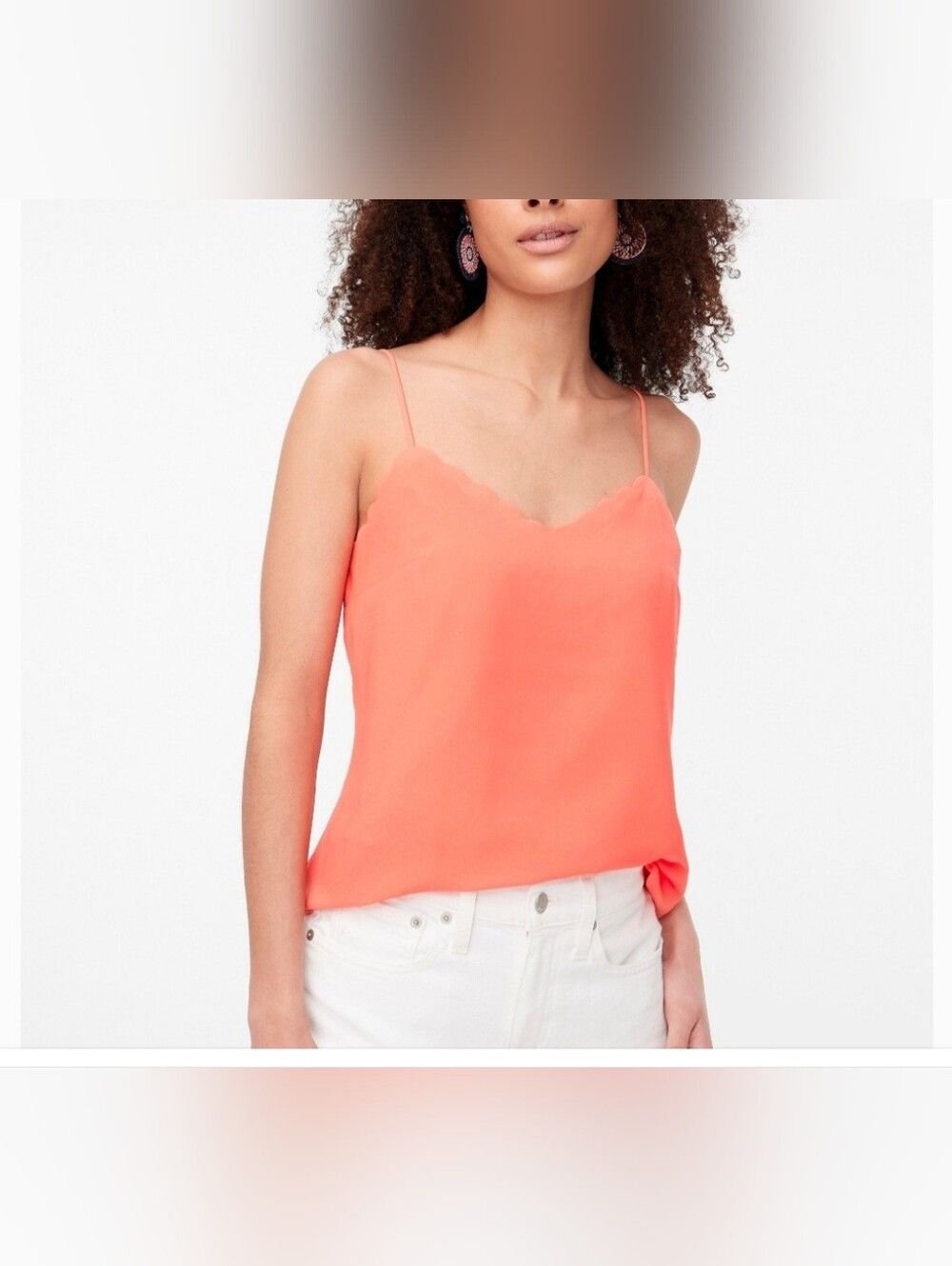 NWT J. Crew Factory Scalloped Coral Camisole Top Size 10